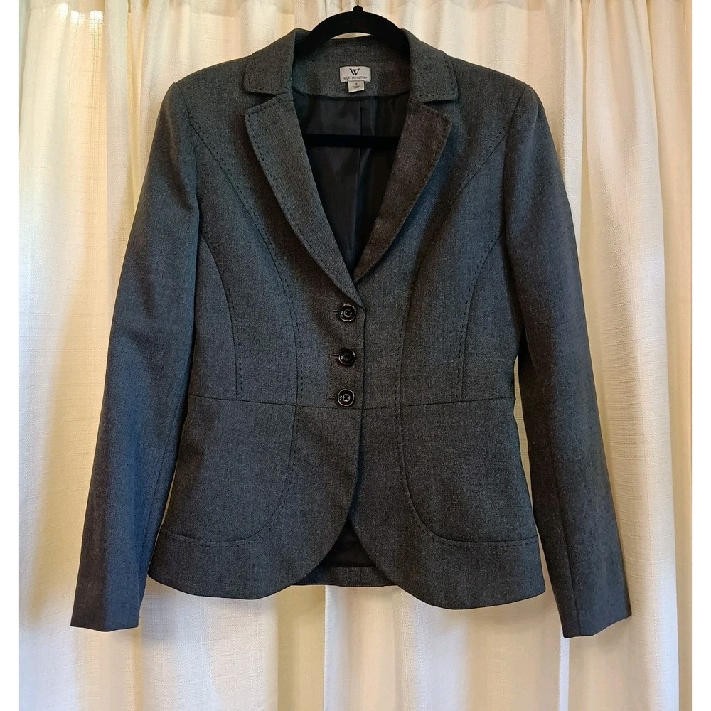 Worthington Women's Charcoal Gray 3 Button Blazer Size 4